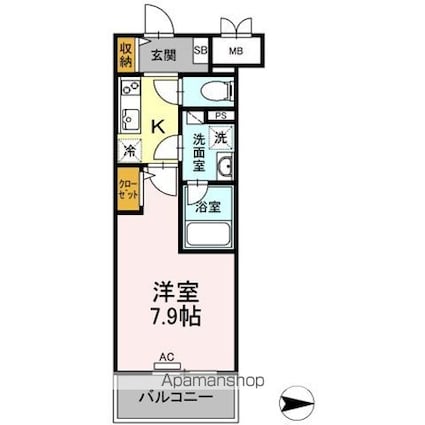 響[1K/27.47m2]の間取図