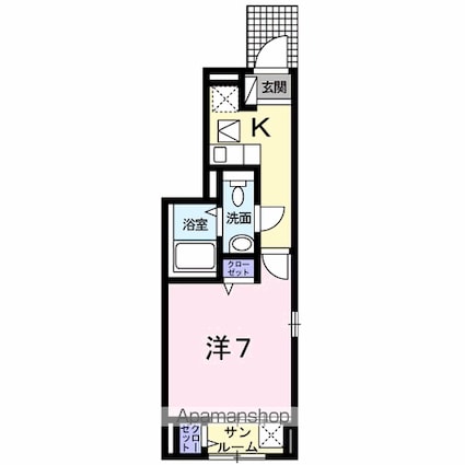 東京都八王子市別所１丁目[1K/27.29m2]の間取図