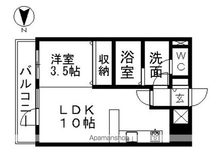 愛知県名古屋市中区新栄１丁目[1LDK/31.32m2]の間取図