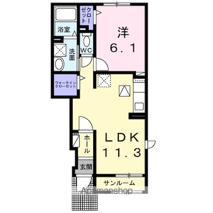 グレイス　メゾン　タカハシ[1LDK/43.61m2]の間取図