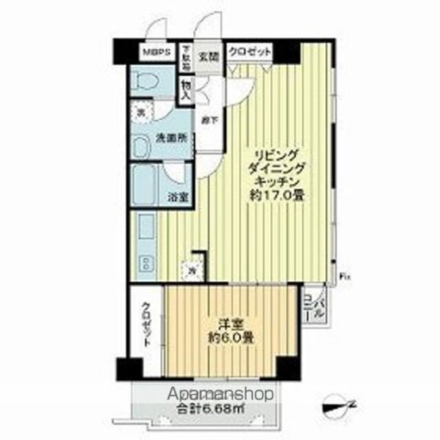 ルネ浜田山[1LDK/54.63m2]の間取図