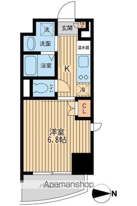 プライムアーバン西大島[1K/22.06m2]の間取図