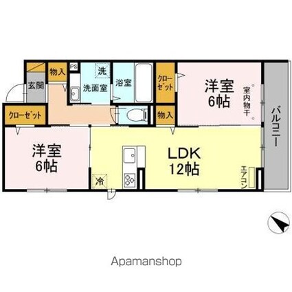 カルム[2LDK/58.54m2]の間取図