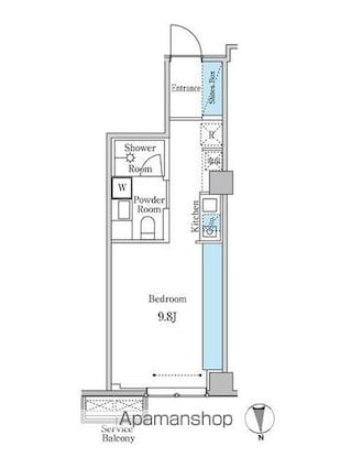 ゲートヒル東京[1R/31.32m2]の間取図