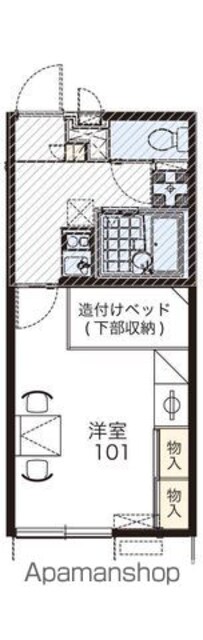 レオパレスフォレスト[1K/23.18m2]の間取図