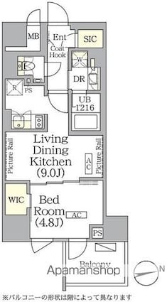 ザ・パークハビオ神楽坂レジデンスＳｏｕｔｈ[1LDK/37.37m2]の間取図