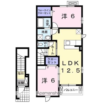 メゾンブリーズⅦ[2LDK/58.95m2]の間取図