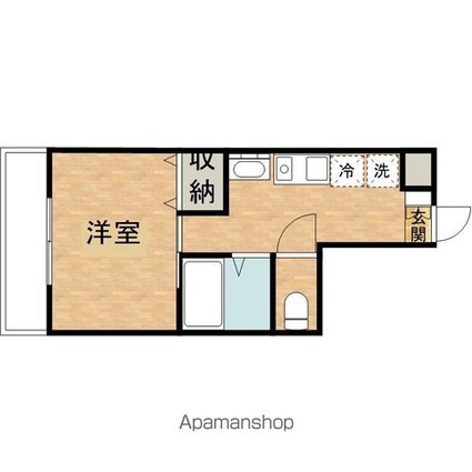 カサクレール[1K/26.41m2]の間取図