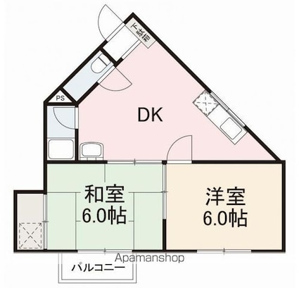 レクセラ上福岡[2DK/43.58m2]の間取図