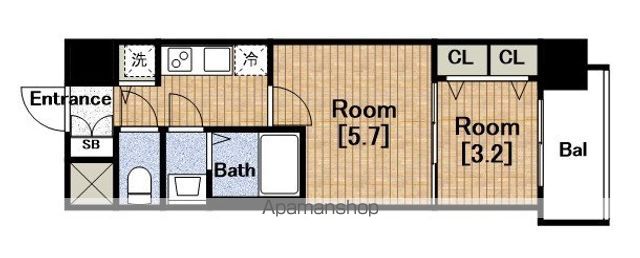 S-RESIDENCE日本橋Qualierの間取り写真