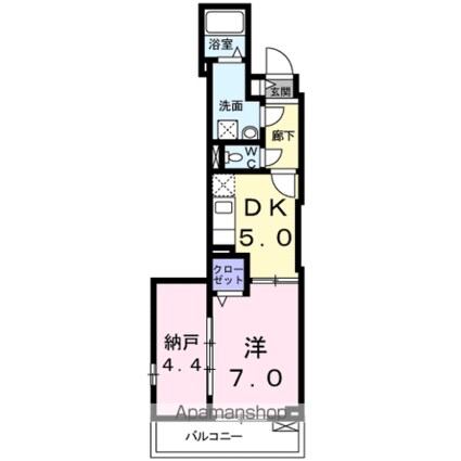 フェニーチェ・パストラル弐番館[1DK/40.02m2]の間取図