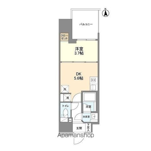 大阪市中央区常盤町のマンションの間取り