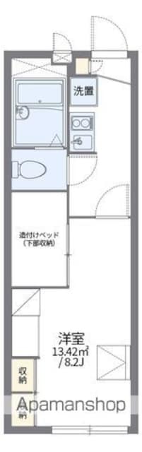 レオパレスポムール[1K/22.35m2]の間取図
