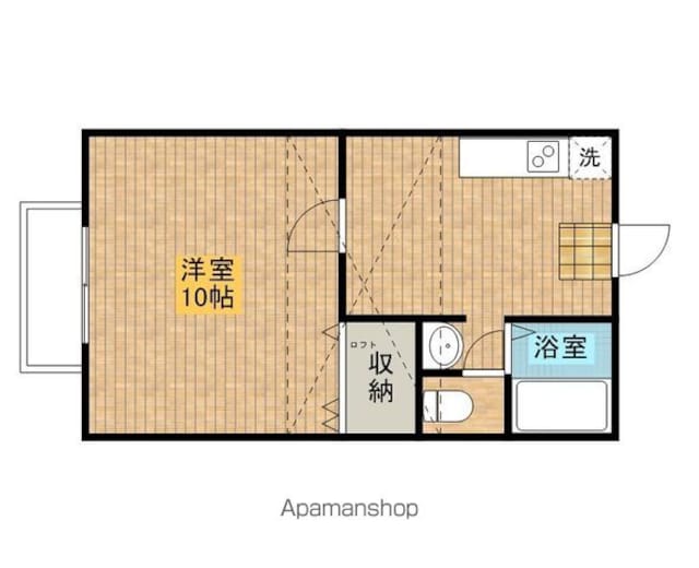 宮城県仙台市青葉区下愛子字観音[1K/33.12m2]の間取図