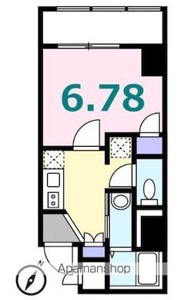 シュガール浜松町[1K/25.16m2]の間取図