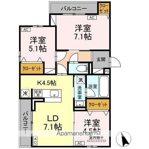 DーROOM 分梅の間取り写真
