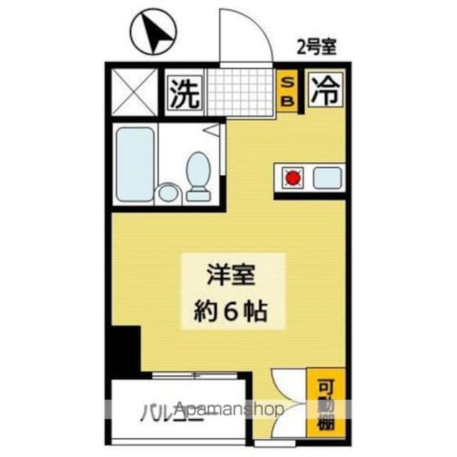 グランマーレ早稲田[1K/19.65m2]の間取図