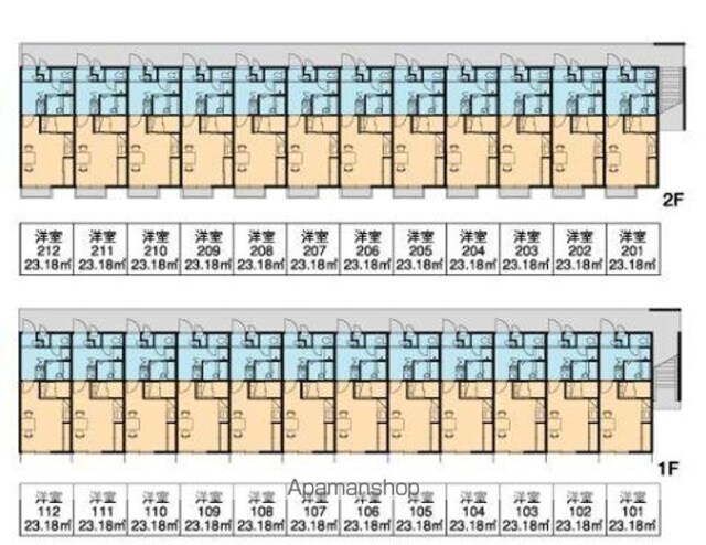 レオパレスＣａｓａＹａｓｈｉｍａ[1K/23.18m2]の配置図