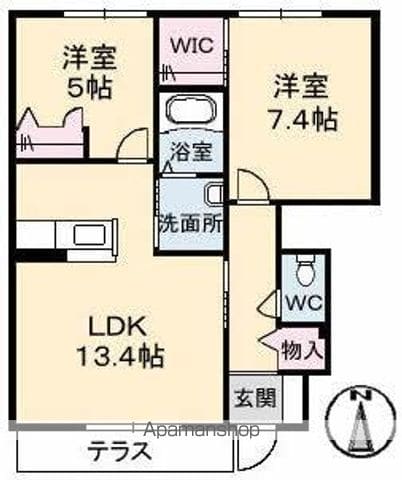 シャーメゾン西山崎 A棟・B棟の間取り写真