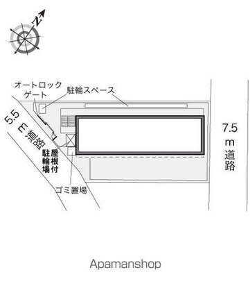 レオパレスサニーハウス[1K/19.87m2]の配置図