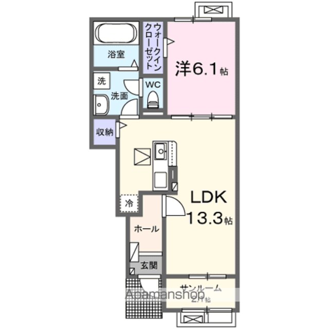 パピーⅡ[1LDK/50.05m2]の間取図