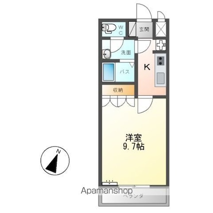 茨城県水戸市見川２丁目[1K/29.75m2]の間取図
