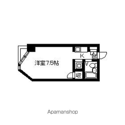 コーポアルプ[1R/19.23m2]の間取図