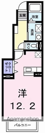 優美　Ｂ[1K/32.9m2]の間取図
