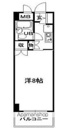 井口クイーンズコート[1K/22m2]の間取図