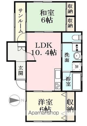 ＡＣ００２[2LDK/61.4m2]の間取図