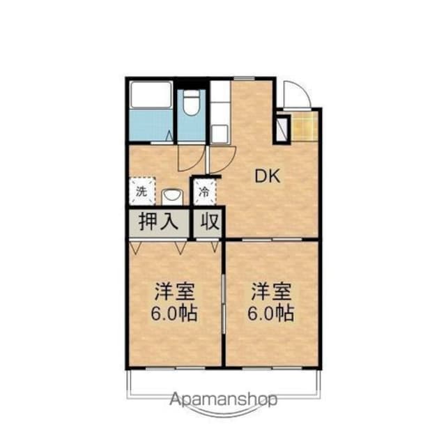 桜マンション[2DK/40.56m2]の間取図
