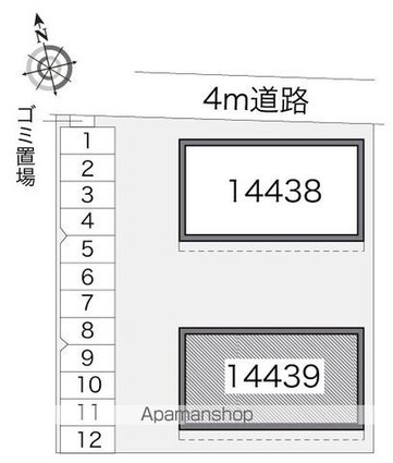 レオパレスレガートⅡ[2DK/49.68m2]の配置図