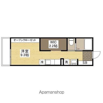 広島県広島市安佐北区口田南１丁目[1R/22.68m2]の間取図