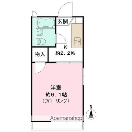 フレグランス錦[1K/18.3m2]の間取図