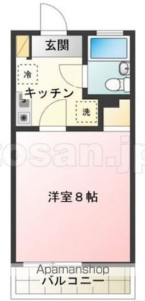 アンジュールコーポ[1K/22.3m2]の間取図