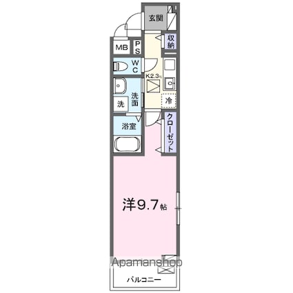 ヒカルサ　甲府住吉ノース[1K/31.21m2]の間取図