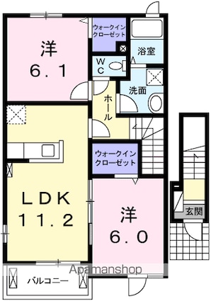 ファインアップルＳＫ[2LDK/57.64m2]の間取図