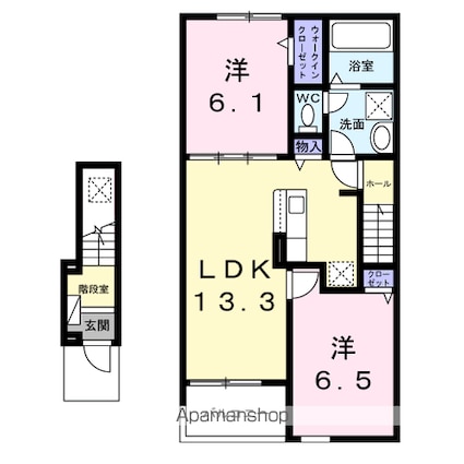 ベリッシマ　Ⅱ[2LDK/59.58m2]の間取図