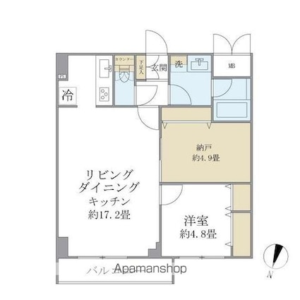 エレミ本蓮沼[1SLDK/57.4m2]の間取図