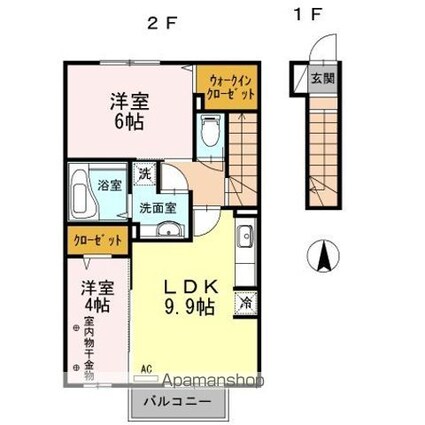 Ｔ’ｓ　ｓｏｕｔｈ[2DK/54.27m2]の間取図