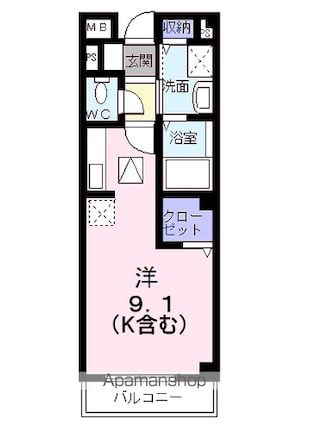 シャルムメゾンＡ[1R/25.25m2]の間取図