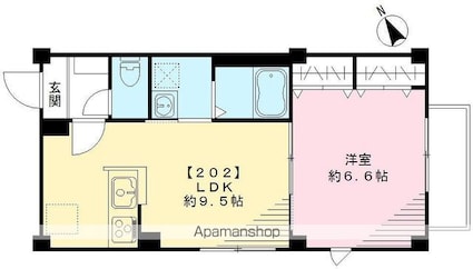 グリュック上北沢[1LDK/37.19m2]の間取図