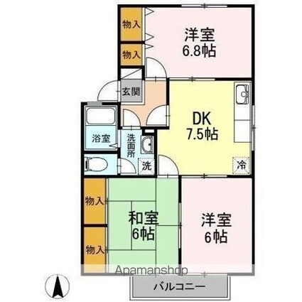 セジュール谷本[3DK/59.51m2]の間取図