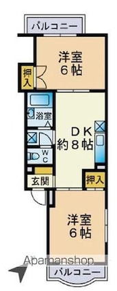 キャッスル静杜[2DK/41.07m2]の間取図