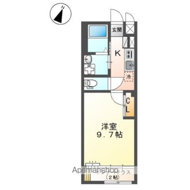 ミカサ[1K/34.05m2]の間取図