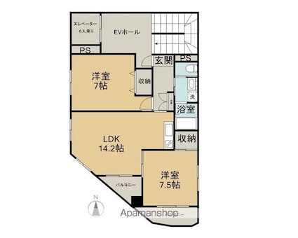 長野県長野市大字中御所岡田町[2LDK/68.11m2]の間取図