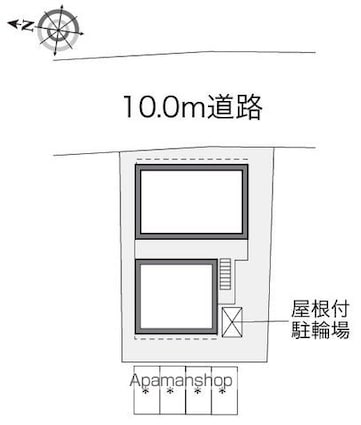 東京都調布市布田５丁目[1K/21.4m2]の配置図