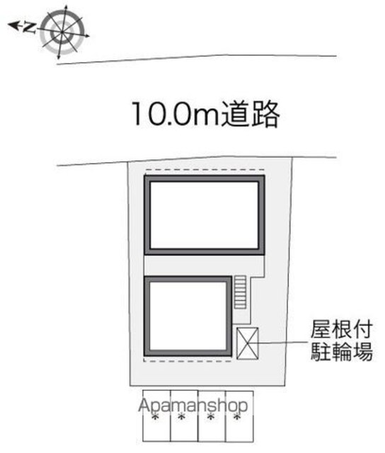 東京都調布市布田５丁目[1K/21.4m2]の配置図