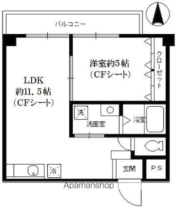 ホームズ東中野[1LDK/35.91m2]の間取図