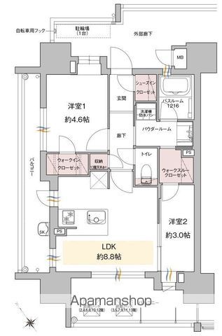 アクタス福岡県庁前グランネクストの間取り写真